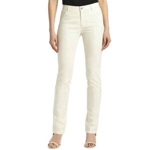 Lafayette 148 Waxed Denim Jean in Ivory Size 14